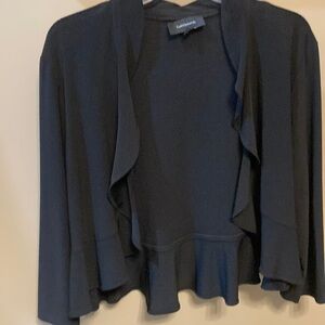 R&M Richards Black Shrug with Waterfall Collar